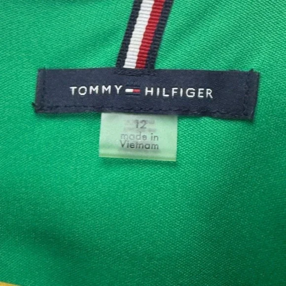 Tommy Hilfiger Green Jumpsuit Women's Ruffle Sleeve V Neck Belted Size 12 - Picture 11 of 16